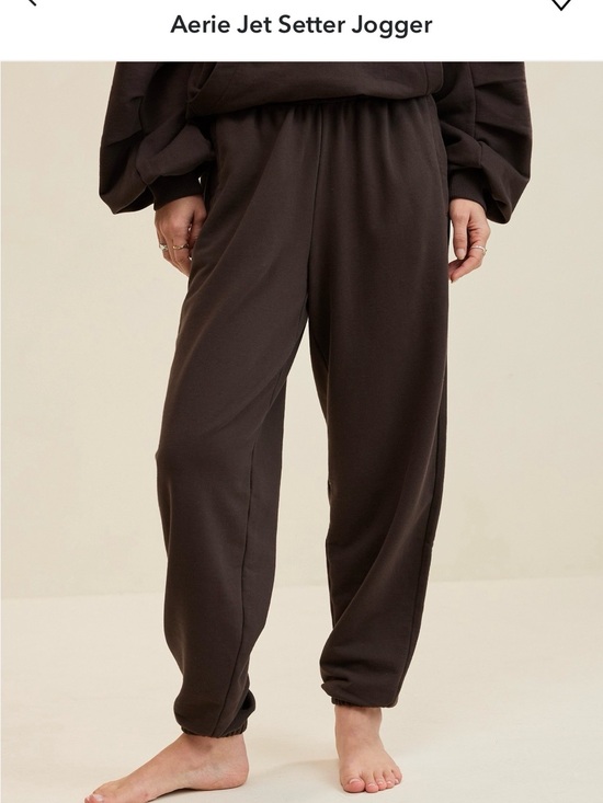 aerie Pants - aerie Jet Setter Jogger - Dark Brown